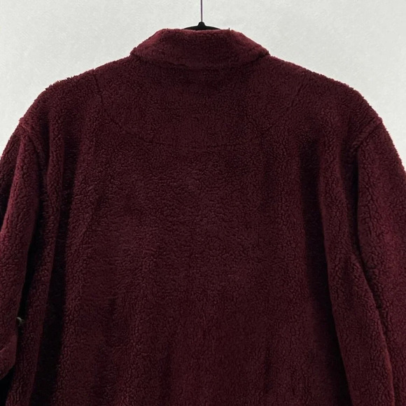 True Grit Shirt Womens Size M Deep Pile Fleece Button Up Long Sleeve Burgundy - Picture 6 of 11